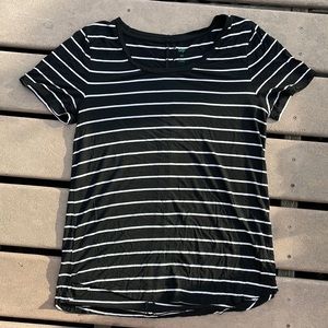 Dip Black and White Stripe Short Sleeve Tee Shirt